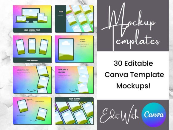 Download 15 Rainbow Digital Product Mockups - Product mockup Collection